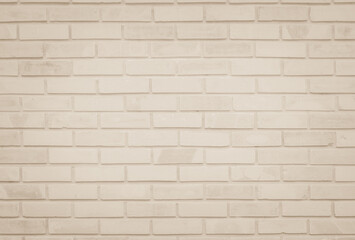 Empty Background of wide cream brick wall texture. Old brown brick wall concrete or stone pattern nature, wallpaper limestone abstract floor/Grid uneven interior rock. Home & office design backdrop.