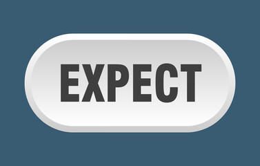 expect button. rounded sign on white background