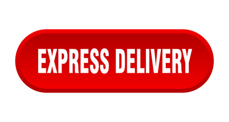express delivery button. rounded sign on white background