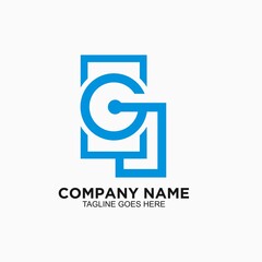 G initial logo simple design in box concept