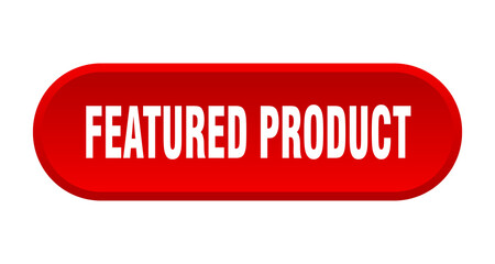 featured product button. rounded sign on white background