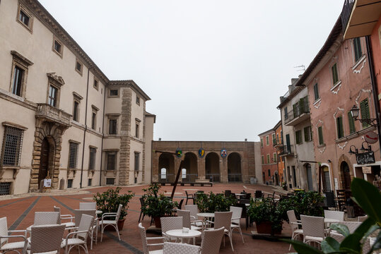 Federico Cesi square in the center of Acquasparta Stock Photo | Adobe Stock