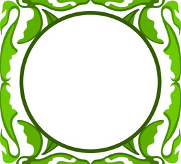 Vector Design of a Green Leaf Ornament with a Nature Theme