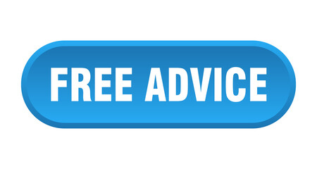 free advice button. rounded sign on white background