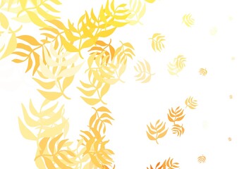 Fototapeta premium Light Orange vector doodle layout with leaves.