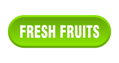 fresh fruits button. rounded sign on white background
