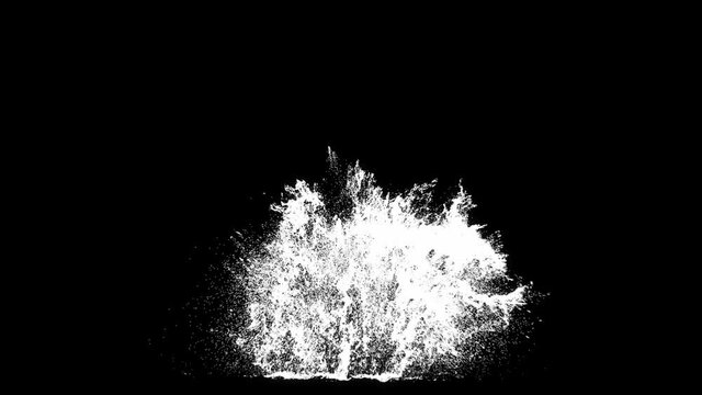HD splash explosion, transparent background with alpha channel