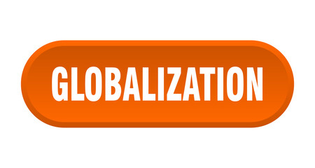 globalization button. rounded sign on white background