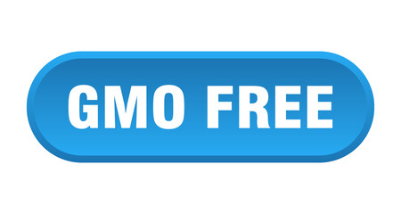 gmo free button. rounded sign on white background
