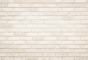 Empty Background of wide cream brick wall texture. Old brown brick wall concrete or stone pattern nature, wallpaper limestone abstract floor/Grid uneven interior rock. Home & office design backdrop.