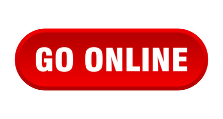 go online button. rounded sign on white background