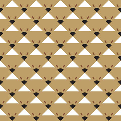 Vector seamless pattern texture background with geometric shapes, colored in brown, black, white colors.