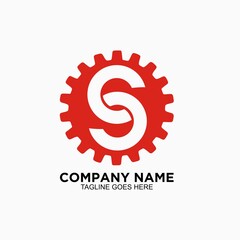 Letter S logo design concept a machine or serrations for business company