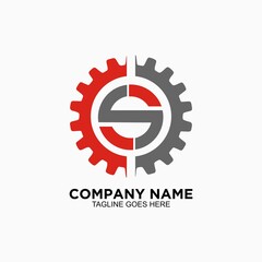Letter S logo design concept a machine or serrations for business company