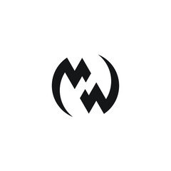 MW initial based letter icon logo minimalist modern logo design template	