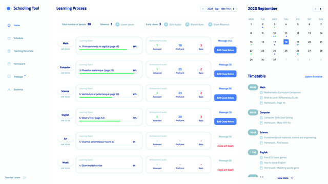 Schooling Application UI Design Template 