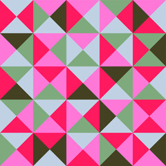 Geometric abstract hipster seamless pattern in pink color scheme template. Vector illustration for games, background, pattern, decor. Print for fabrics and other surfaces.