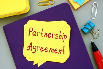 Business concept about Partnership Agreement with phrase on the page.