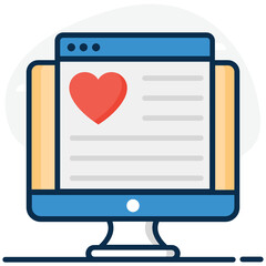 
Flat design of online dating icon 
