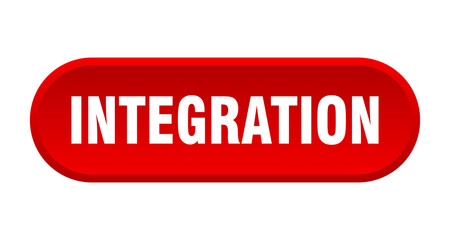 integration button. rounded sign on white background