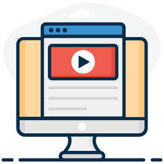 
Video viral icon in flat vector design 
