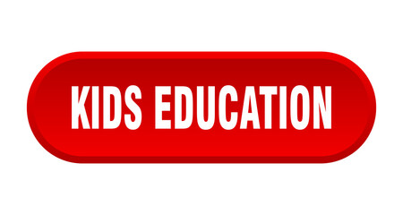 kids education button. rounded sign on white background