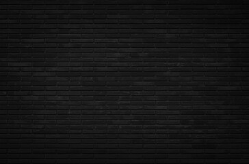 Abstract dark brick wall texture background pattern, Wall brick surface texture. Brickwork painted of black color interior old clean concrete grid uneven, Home or office design backdrop decoration. - Powered by Adobe