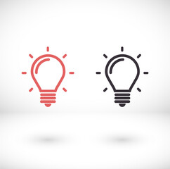 lightbulb icon 10 EPS. lorem ipsum Flat Design JPG