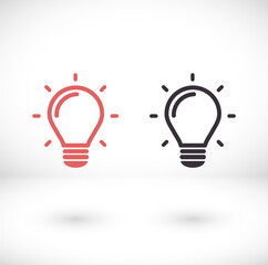 lightbulb icon 10 EPS. lorem ipsum Flat Design JPG