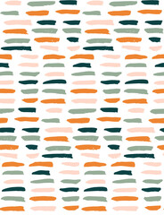 Abstract colorful water seamless vector pattern. Painted strokes forming water drawing. Repeat in pink, orange, green on white. Great for home decor, fabric, wallpaper, stationery, design projects.
