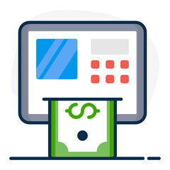 
An icon design of instant banking, editable vector of atm  
