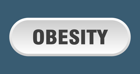 obesity button. rounded sign on white background