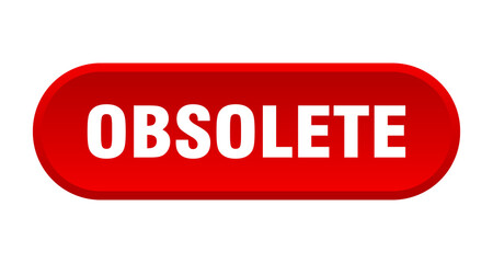 obsolete button. rounded sign on white background