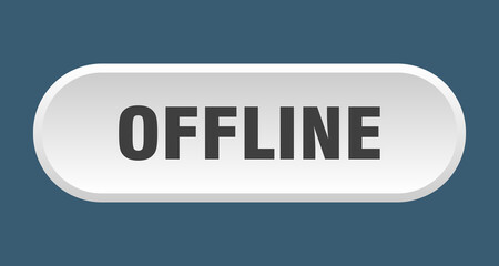 offline button. rounded sign on white background