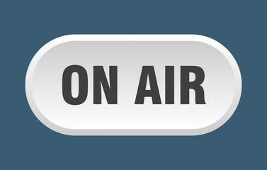 on air button. rounded sign on white background