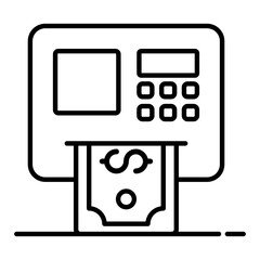 
An icon design of instant banking, editable vector of atm  
