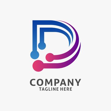 Letter D tech logo design