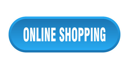 online shopping button. rounded sign on white background