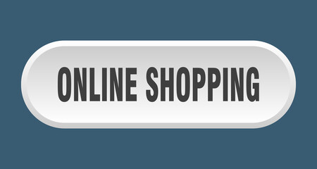 online shopping button. rounded sign on white background