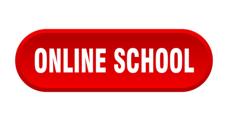 online school button. rounded sign on white background