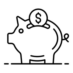 
Piggy bank in flat style, savings or accumulation of money 
