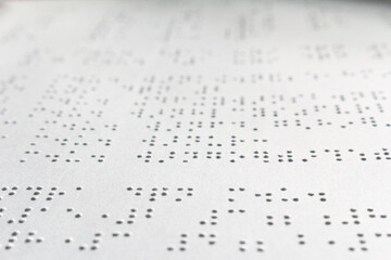 Braille text, Education for blind people. 