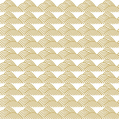 Fototapeta na wymiar Vector seamless pattern with abstract mountain rocky shapes. Line art, minimalistic style design. 