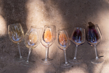 wine in glasses