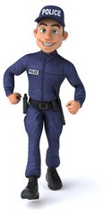 Fun 3D illustration of a cartoon Police Officer