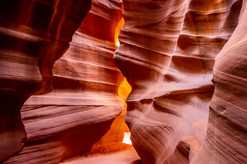 View of Antelope canyon before noon during summer season ( Upper )  . One of the most famous landscape in Arizona and locate near the town name Page , Arizona , United States of America