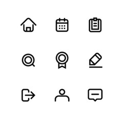 10 simple linear vector illustration icon set