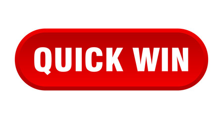 quick win button. rounded sign on white background
