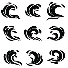 Fototapeta premium Water wave icon vector set. Aqua illustration sign collection. beach symbol.