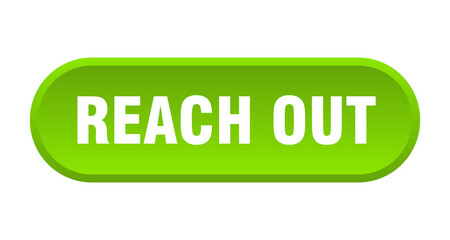 reach out button. rounded sign on white background